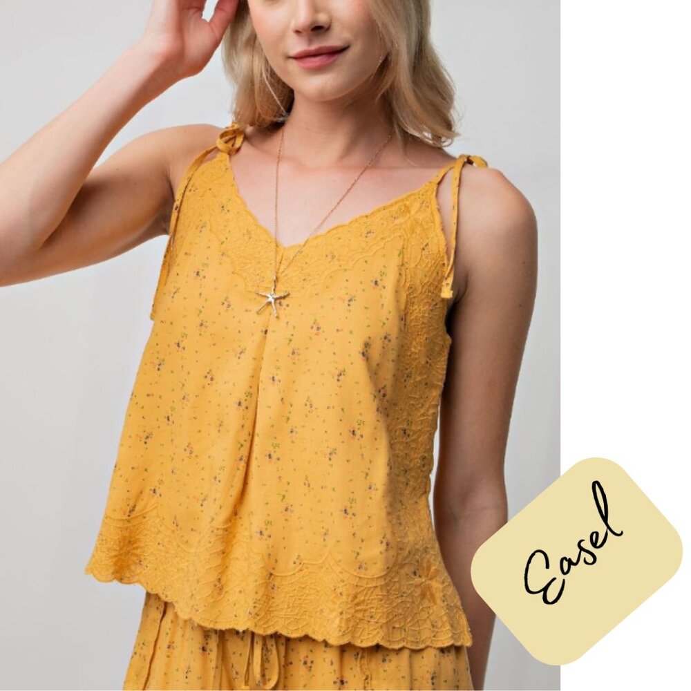 Easel Printed Cotton Voile Cami Top NWT